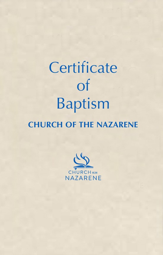 Certificate of Baptism with the Nazarene Logo