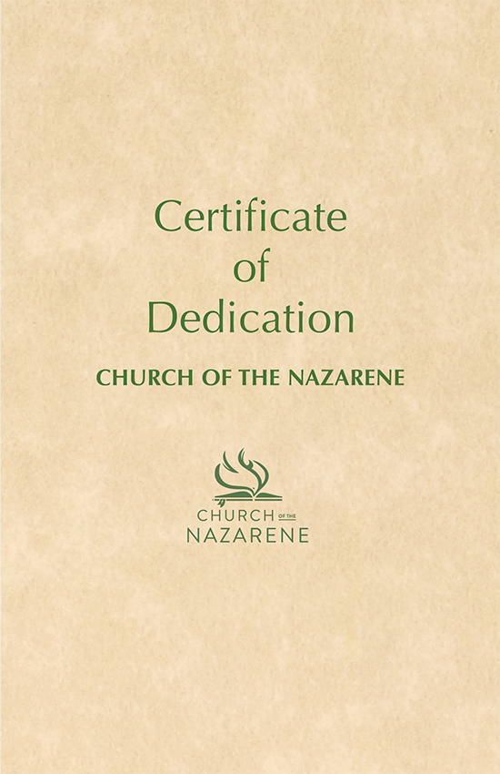 Certificate of Dedication with the Nazarene Seal